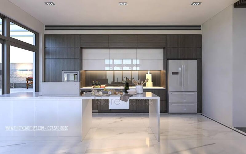 Trang trí nội thất phòng bếp hiện đại, đẹp, sang trọng cho nhà phố, biệt thự. Nội thất phòng bếp